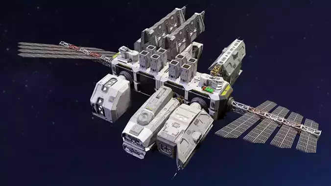 Modular Space Station 3D model