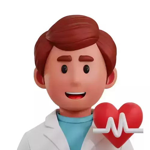 Cardiologist Avatar 3D Icon