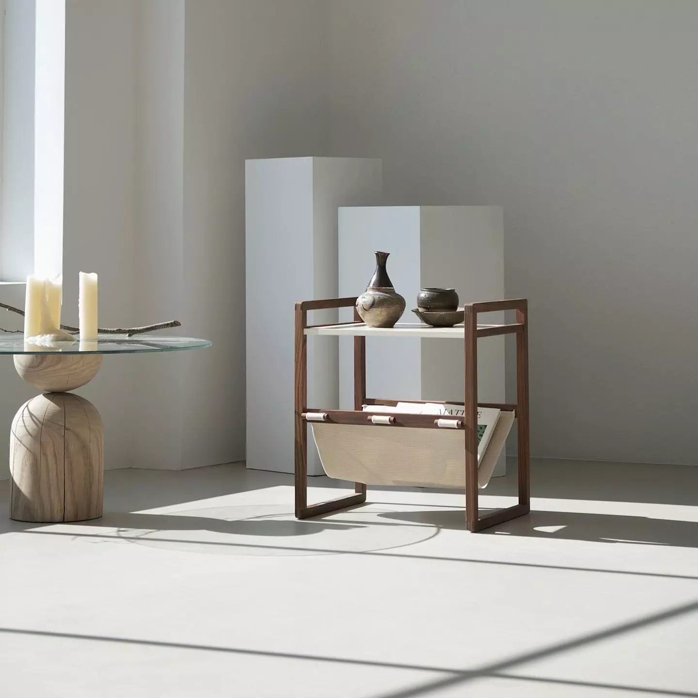 Brick Nine Walnut Magazine Rack 3D model_0