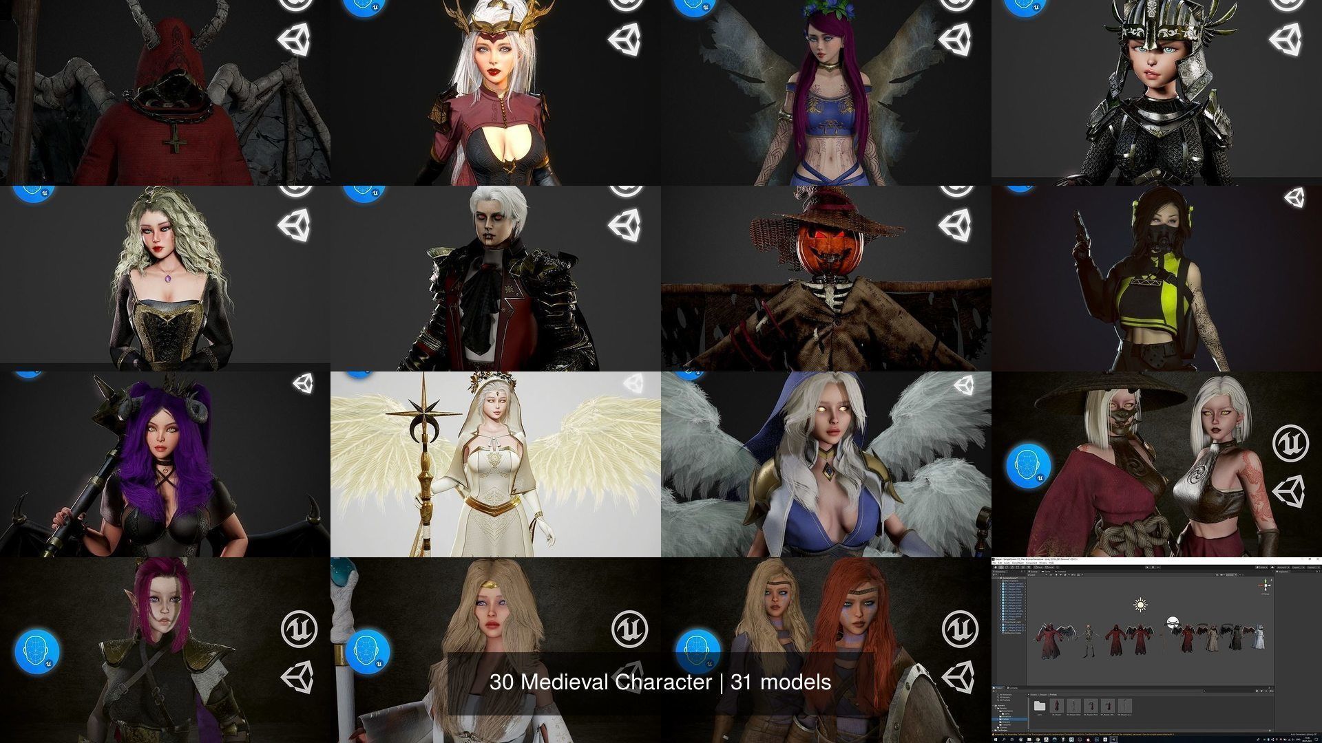 30 Medieval Character 3D Model Collection_35