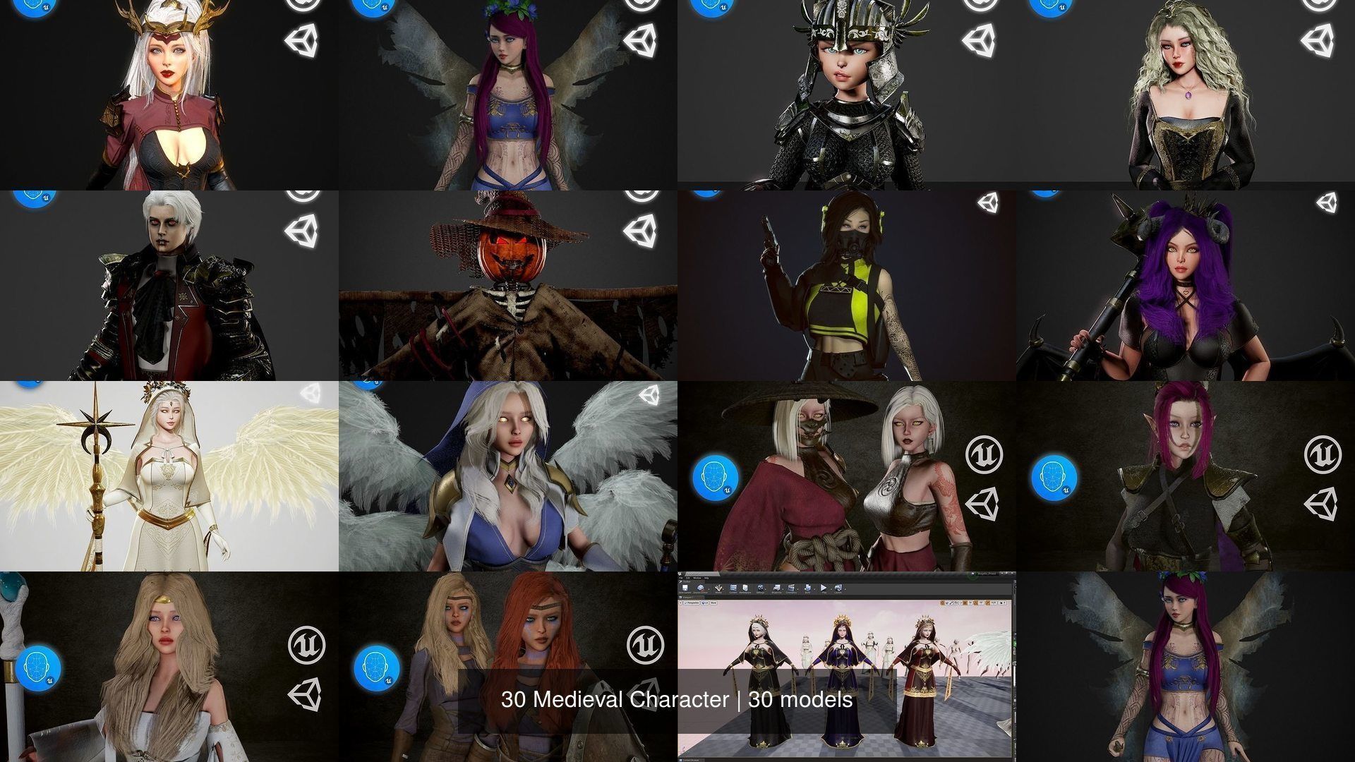 30 Medieval Character 3D Model Collection_34