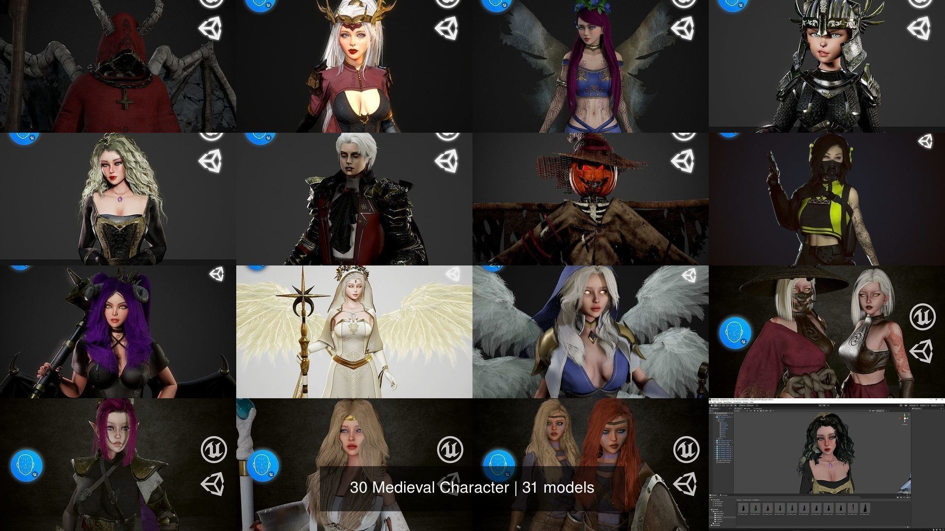 30 Medieval Character 3D Model Collection_33