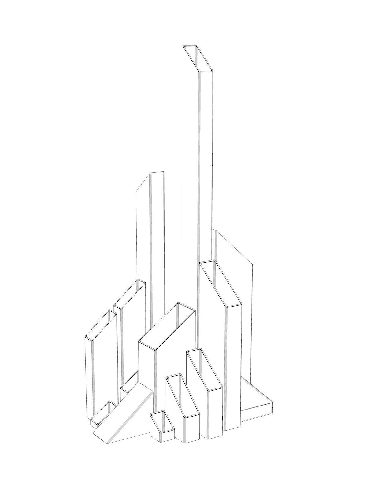 City of Angles 3 Sculpture 3D model_3