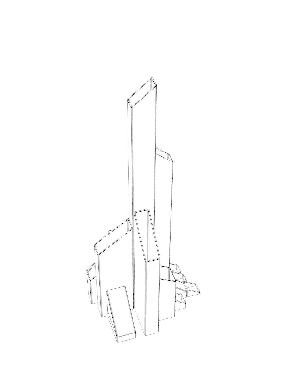 City of Angles 3 Sculpture 3D model_4