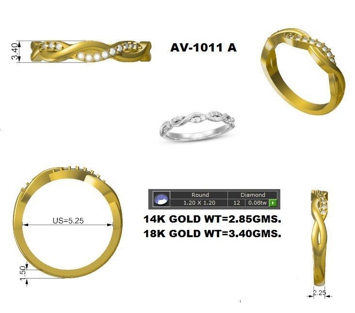 wadding diamond ring 3D print model_4