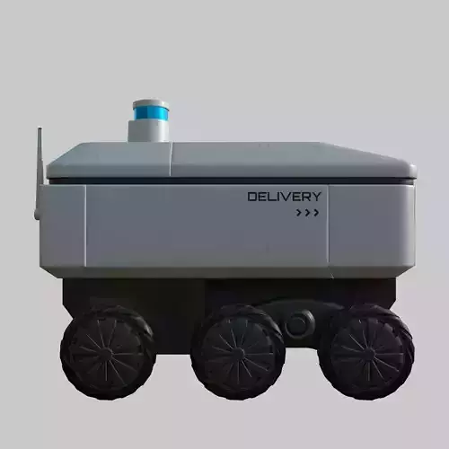 Delivery robot Low-poly 3D model
