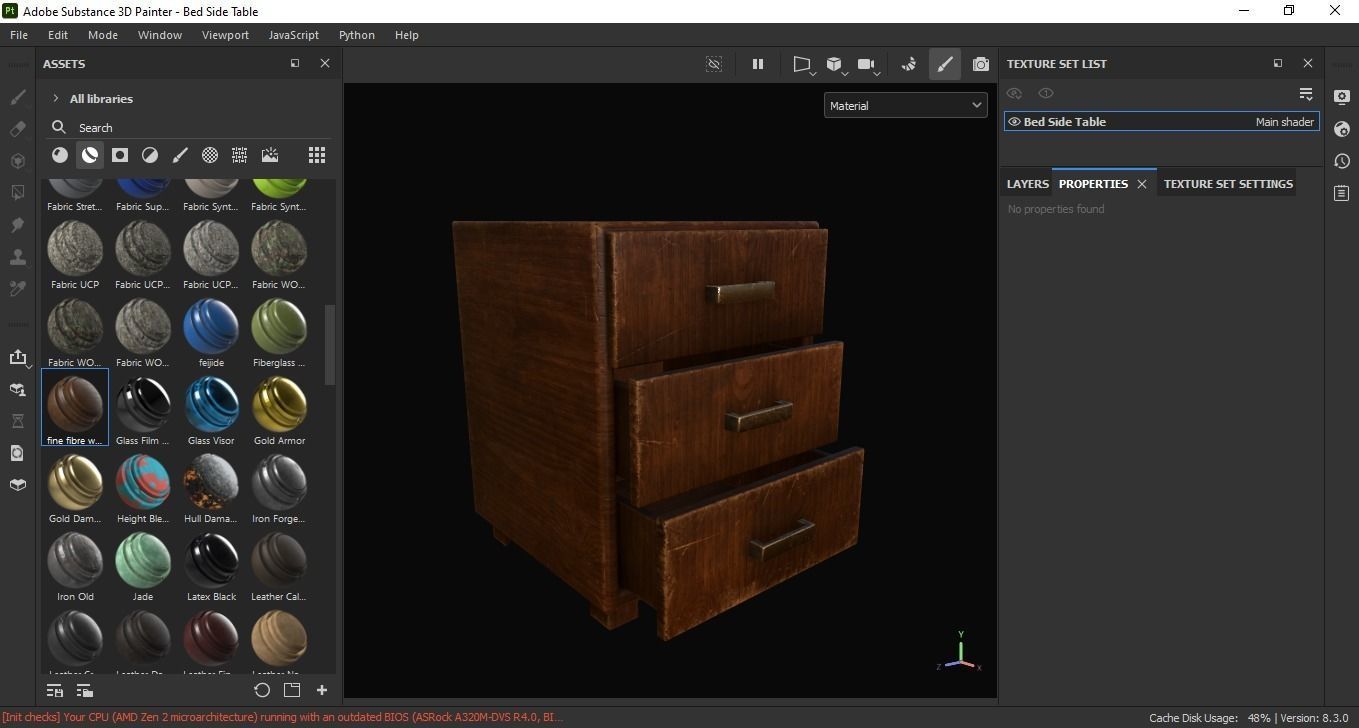 Bed Side Table 3D Model Low-poly 3D model_6