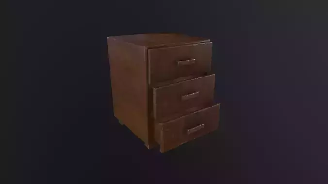 Bed Side Table 3D Model Low-poly 3D model