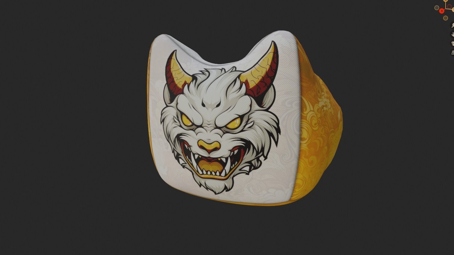 Bean bag chair ottoman pouf  gaming gamer 3d model  set 2 Low-poly 3D model_10