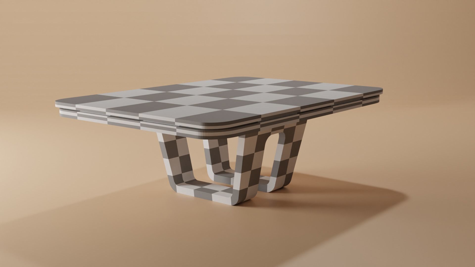 Pinewood Dining Table Low-poly 3D model_3