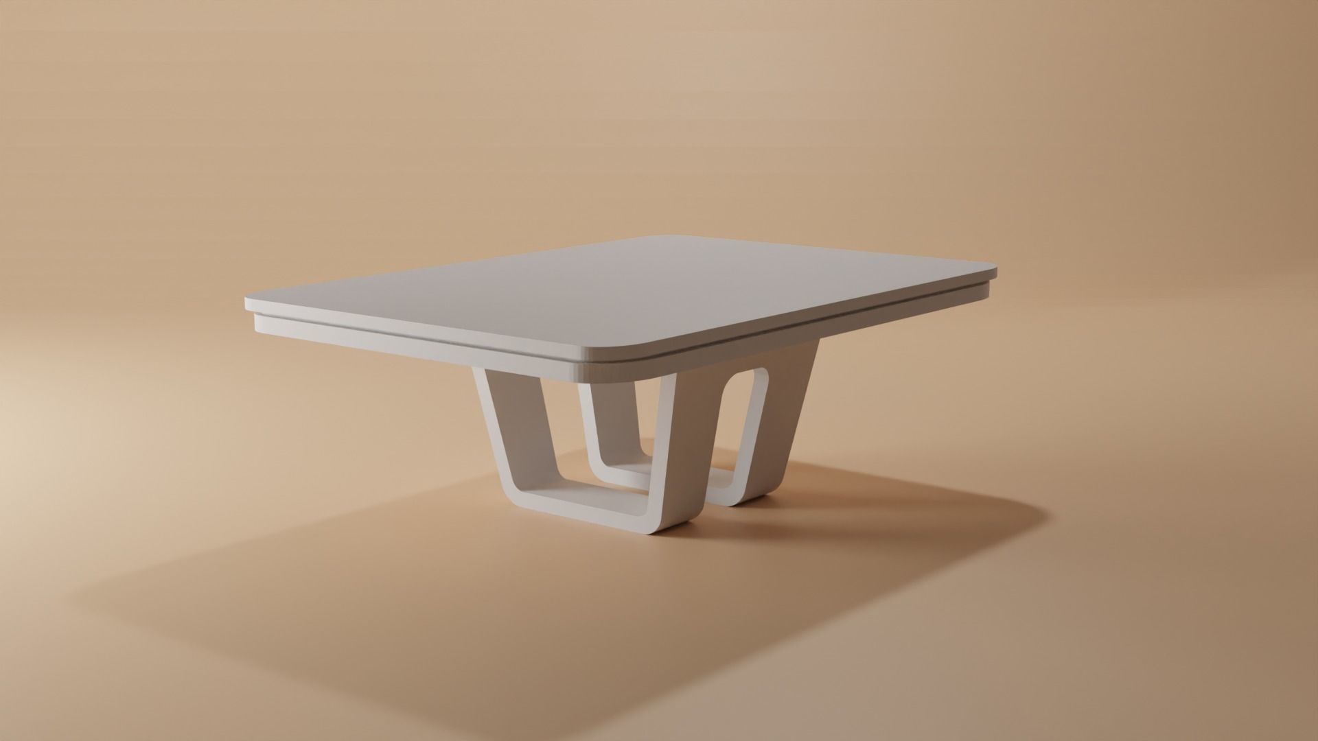 Pinewood Dining Table Low-poly 3D model_4