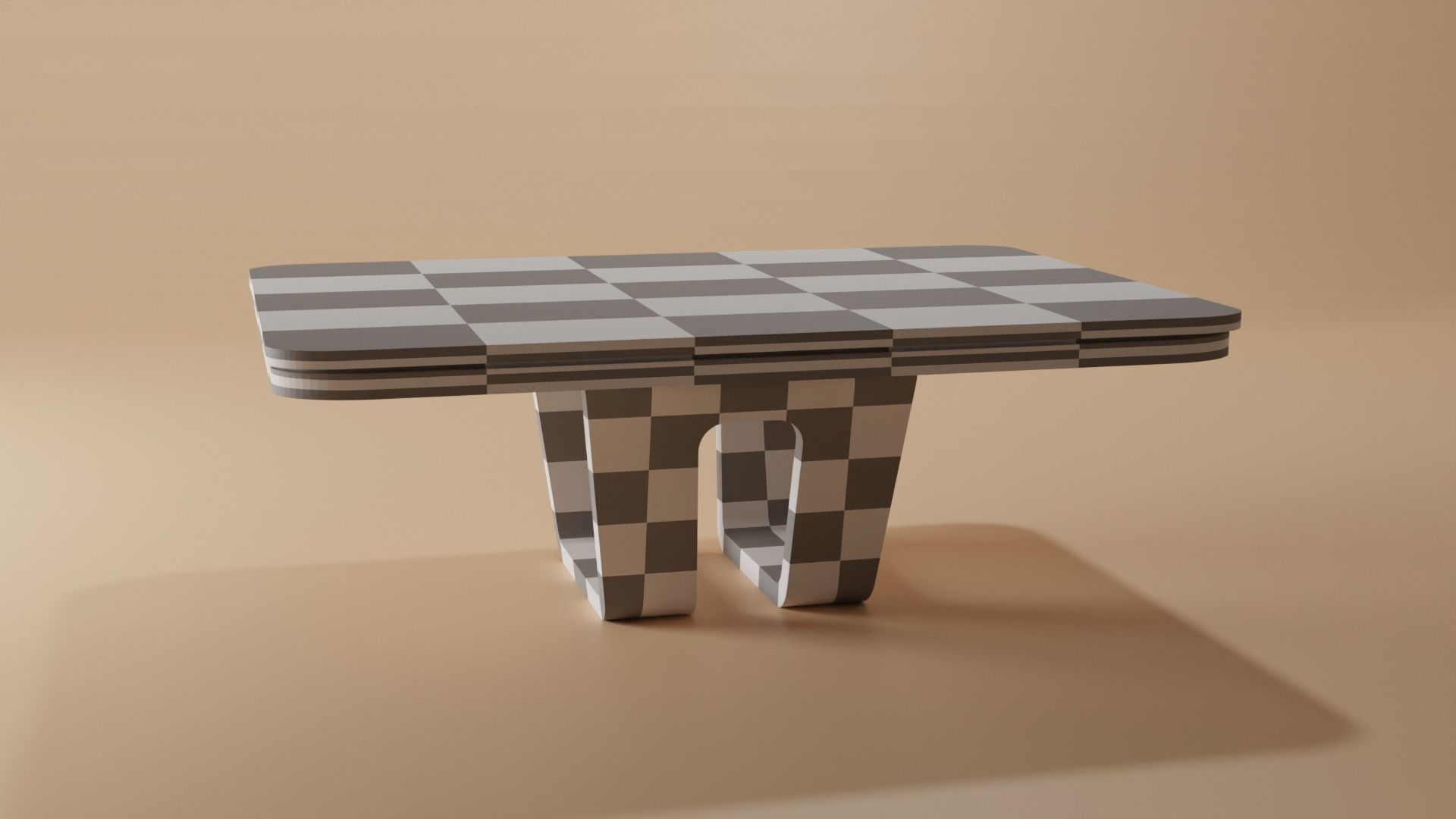 Pinewood Dining Table Low-poly 3D model_2
