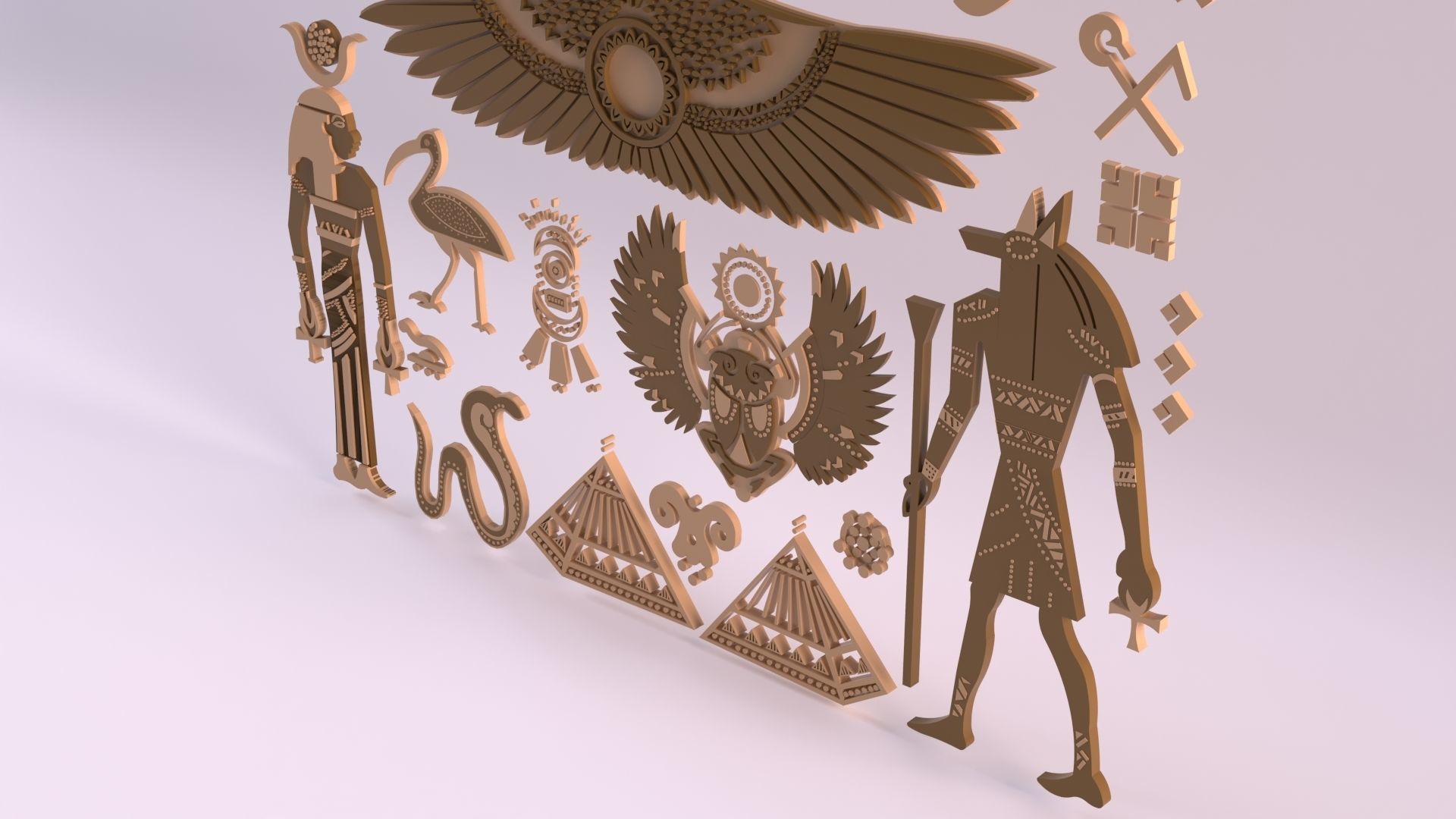 Egyptian Symbols - 052 Low-poly 3D model_8