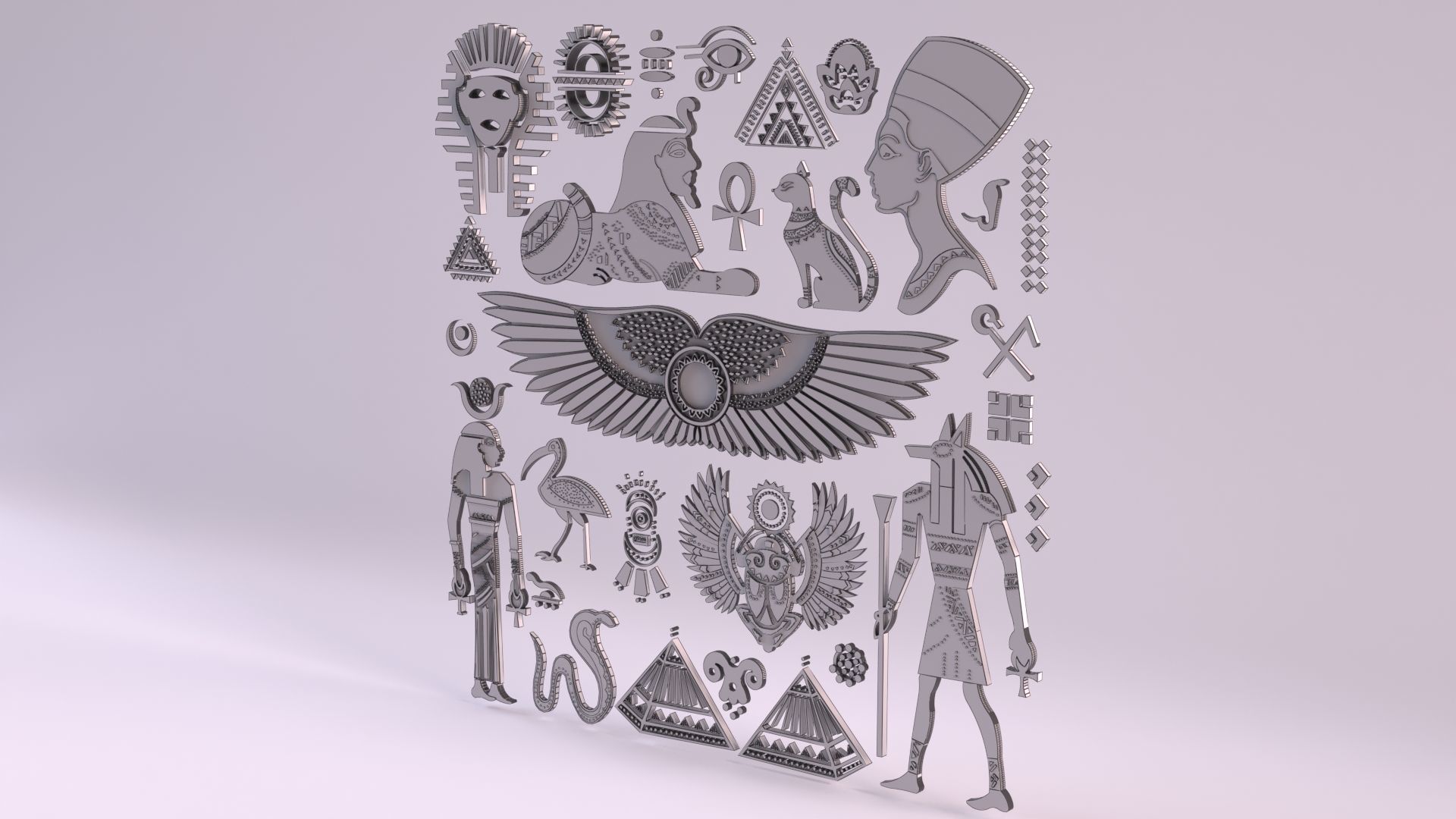 Egyptian Symbols - 052 Low-poly 3D model_12