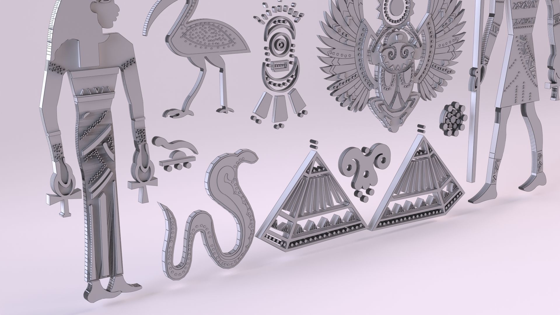Egyptian Symbols - 052 Low-poly 3D model_16