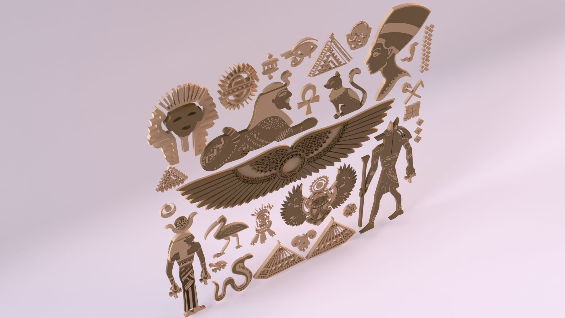Egyptian Symbols - 052 Low-poly 3D model_4