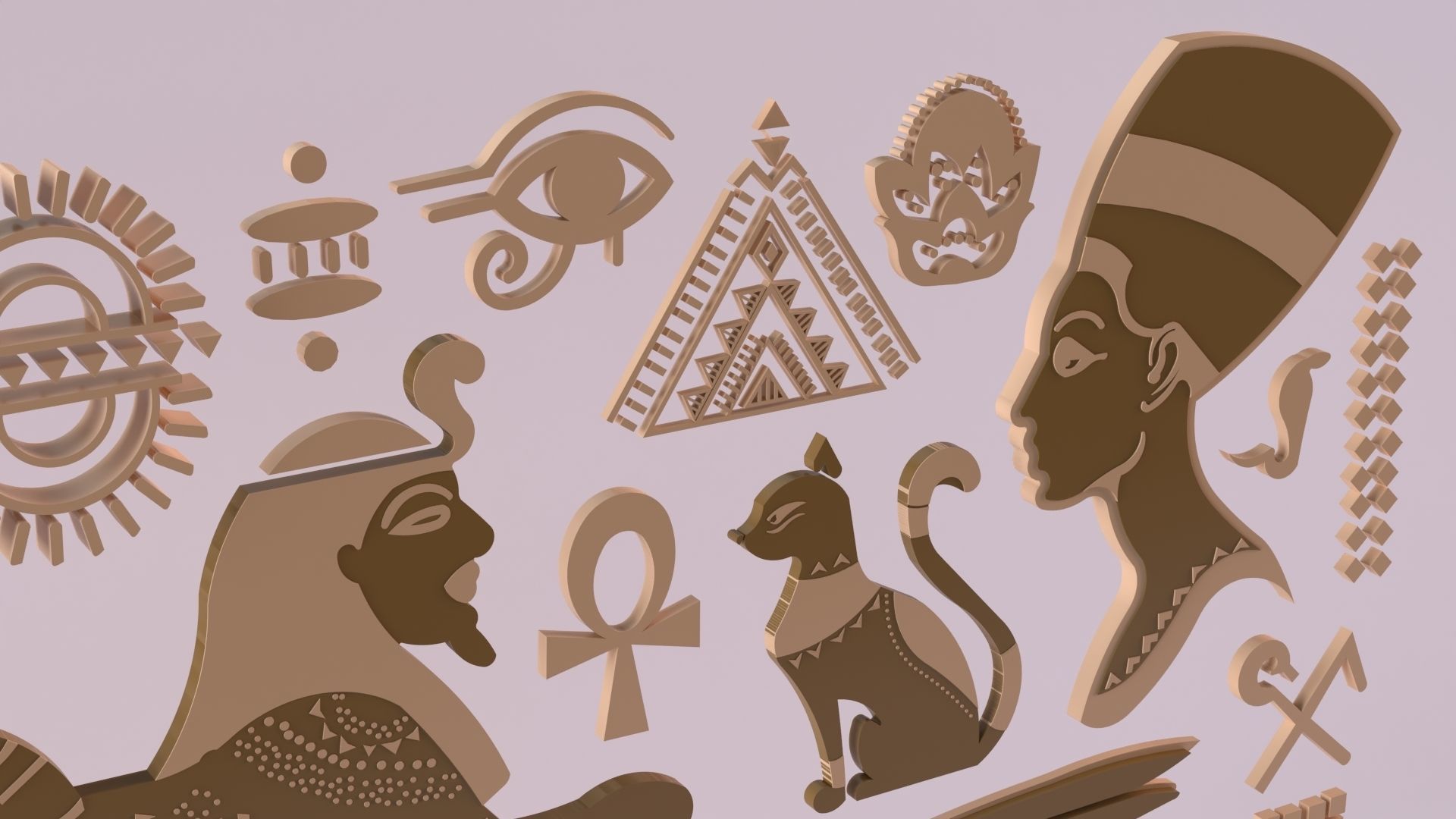 Egyptian Symbols - 052 Low-poly 3D model_5