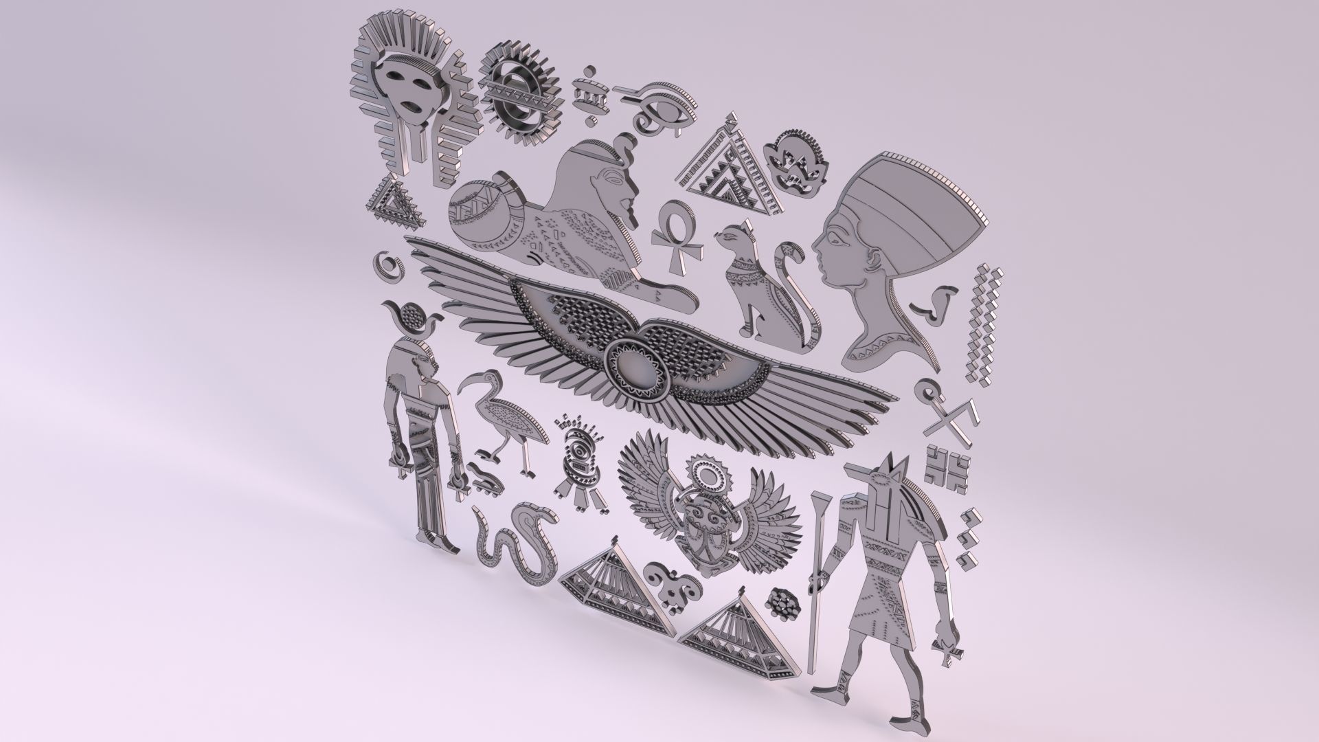 Egyptian Symbols - 052 Low-poly 3D model_13