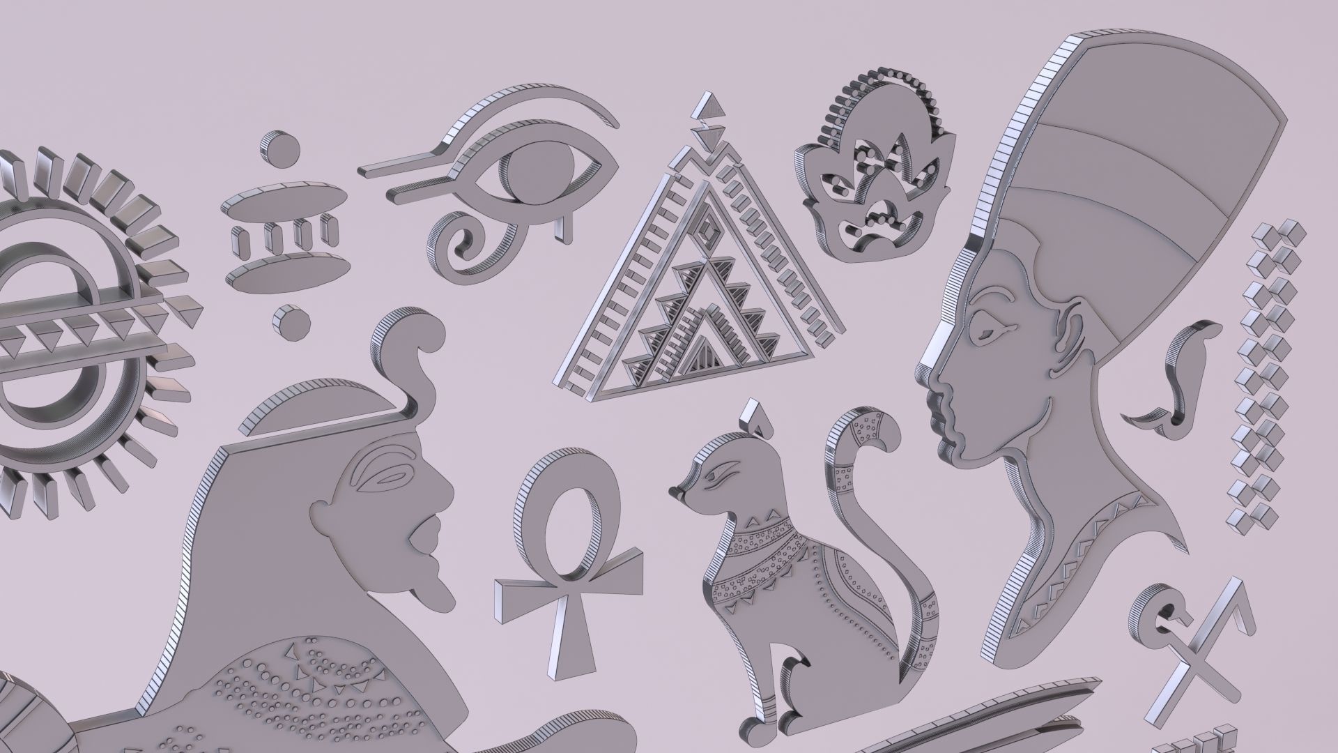 Egyptian Symbols - 052 Low-poly 3D model_15