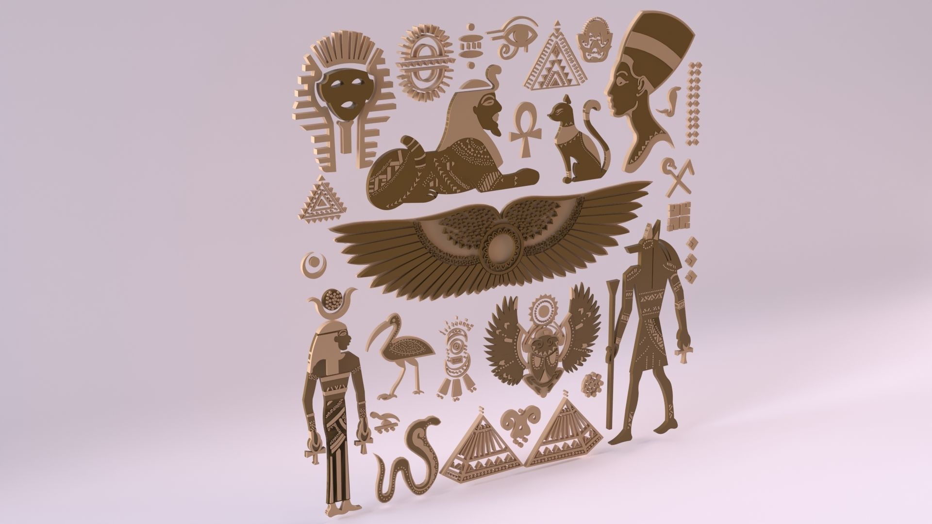 Egyptian Symbols - 052 Low-poly 3D model_1