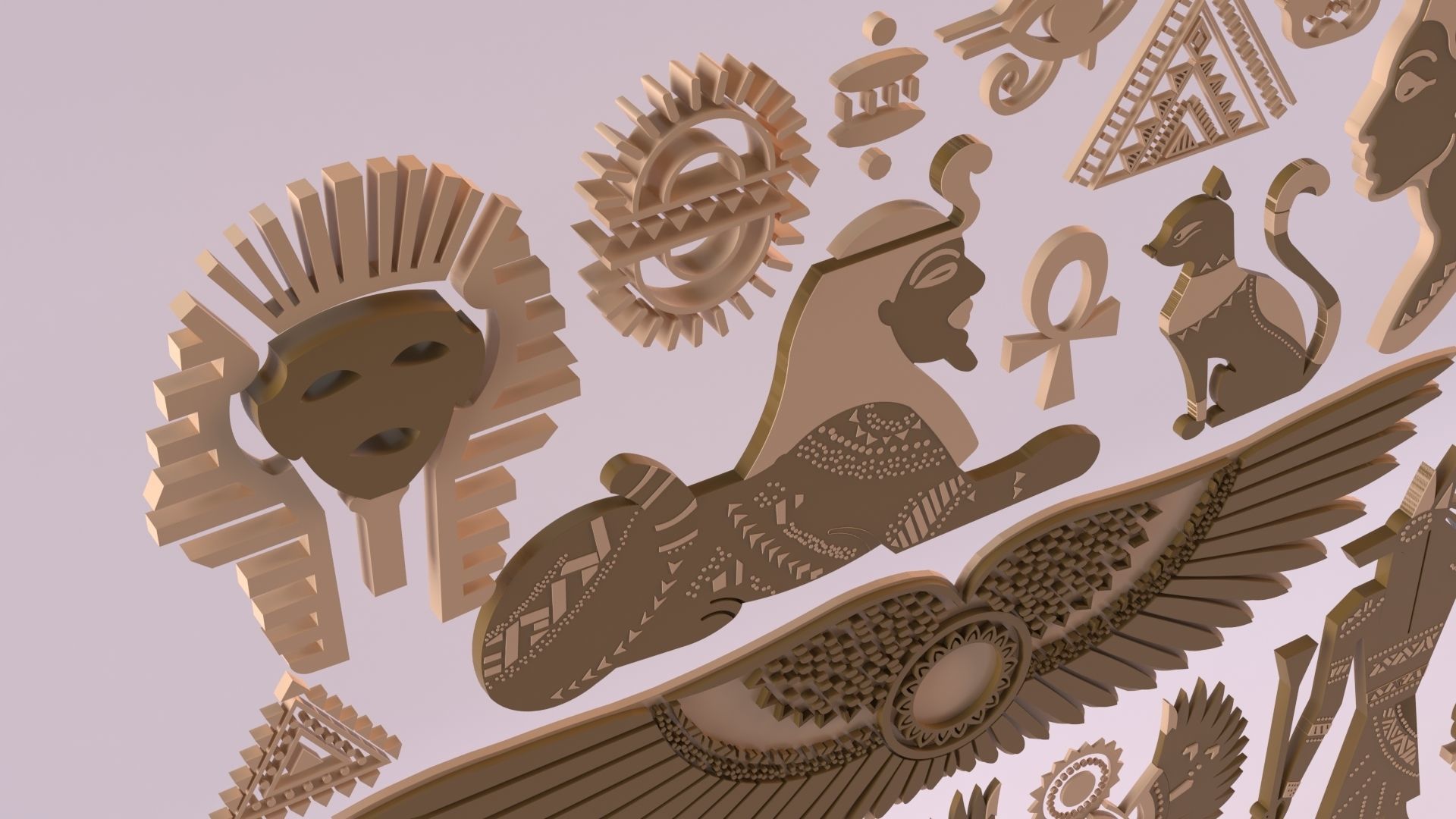 Egyptian Symbols - 052 Low-poly 3D model_7