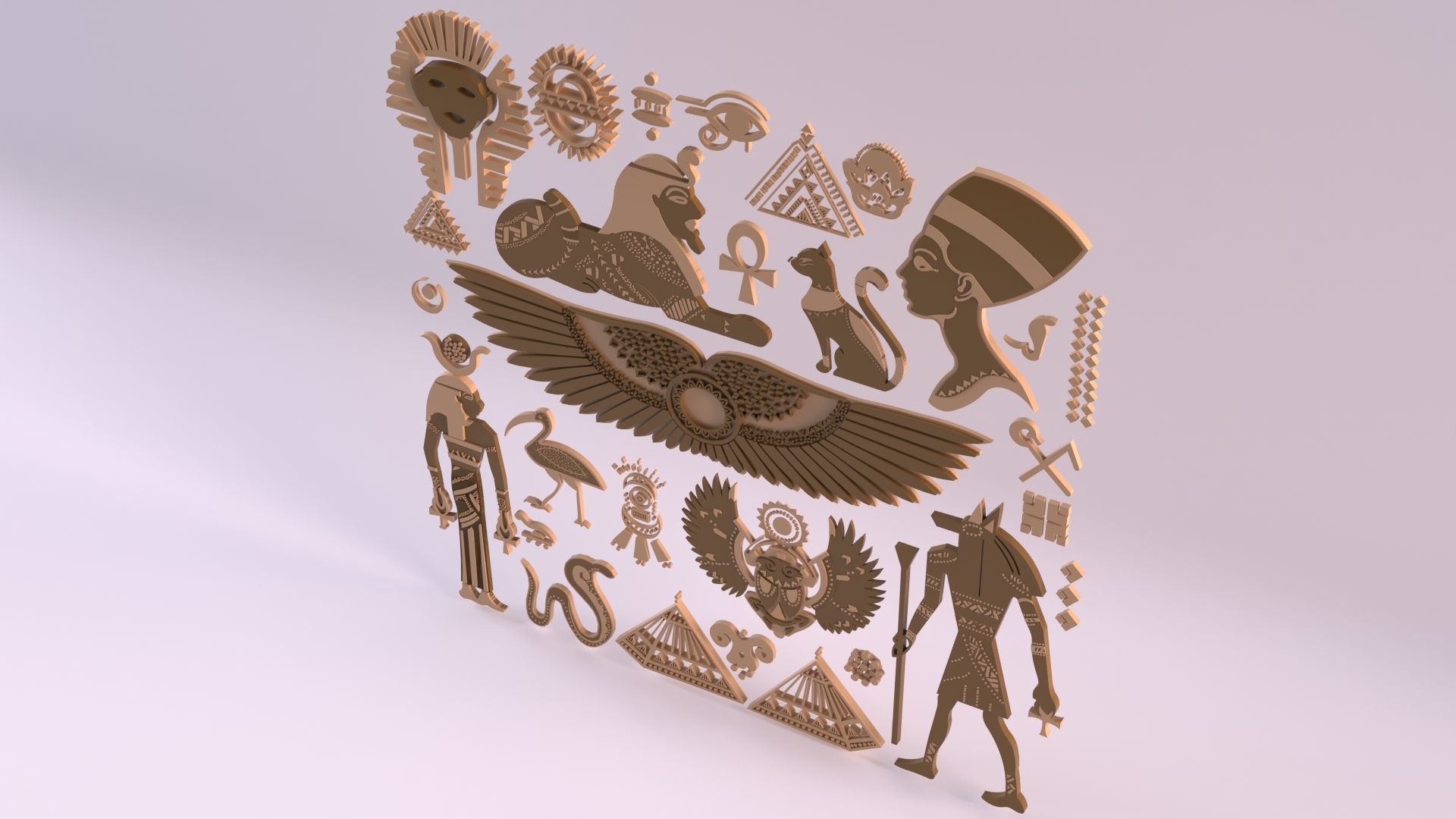 Egyptian Symbols - 052 Low-poly 3D model_3