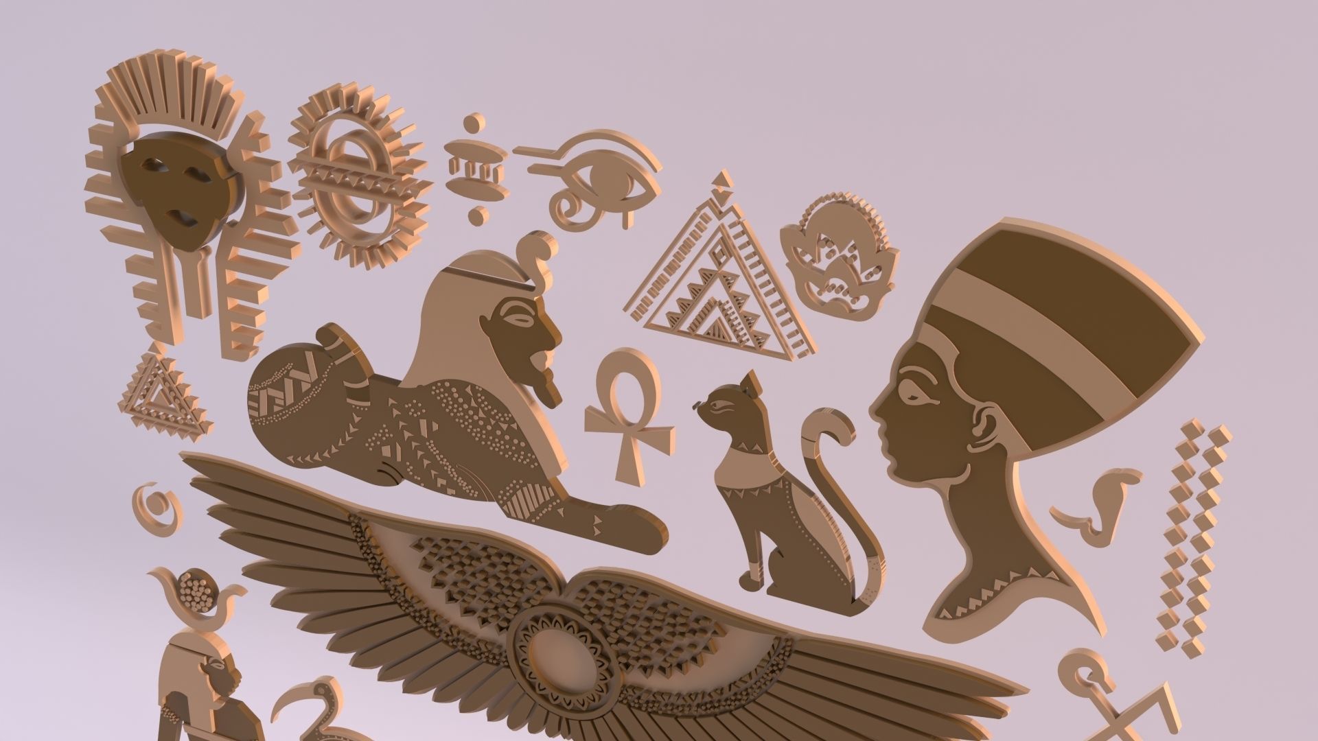 Egyptian Symbols - 052 Low-poly 3D model_9