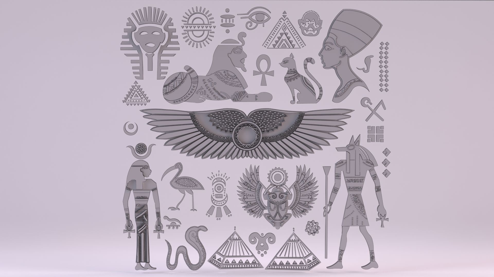 Egyptian Symbols - 052 Low-poly 3D model_10