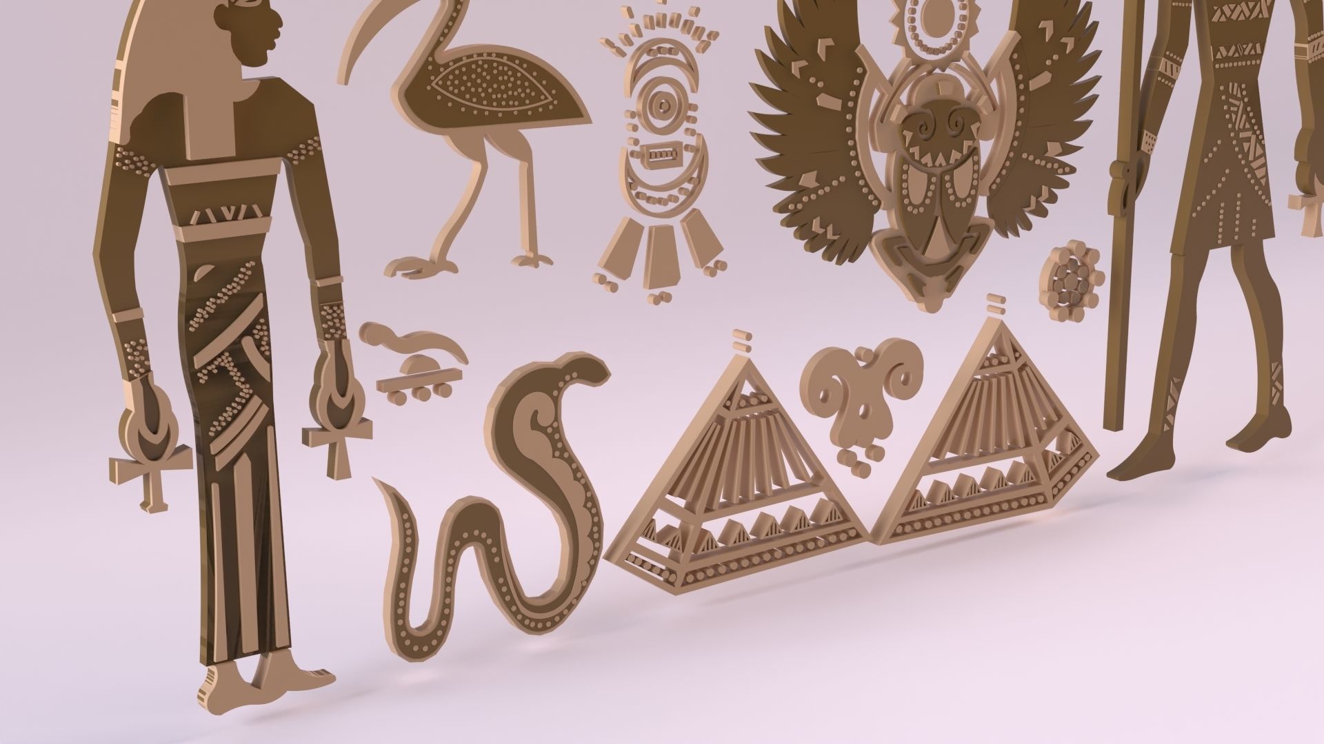 Egyptian Symbols - 052 Low-poly 3D model_6