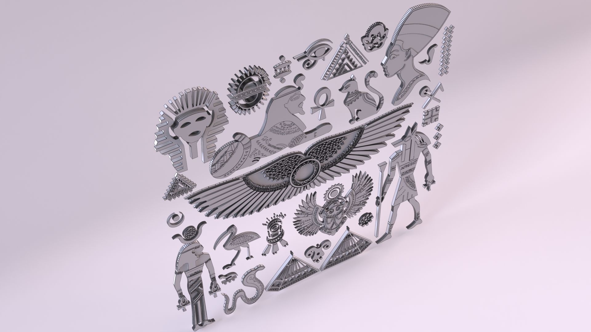 Egyptian Symbols - 052 Low-poly 3D model_14