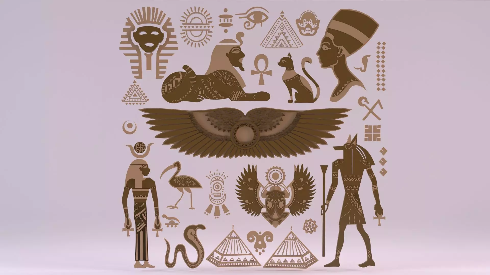 Egyptian Symbols - 052 Low-poly 3D model_0