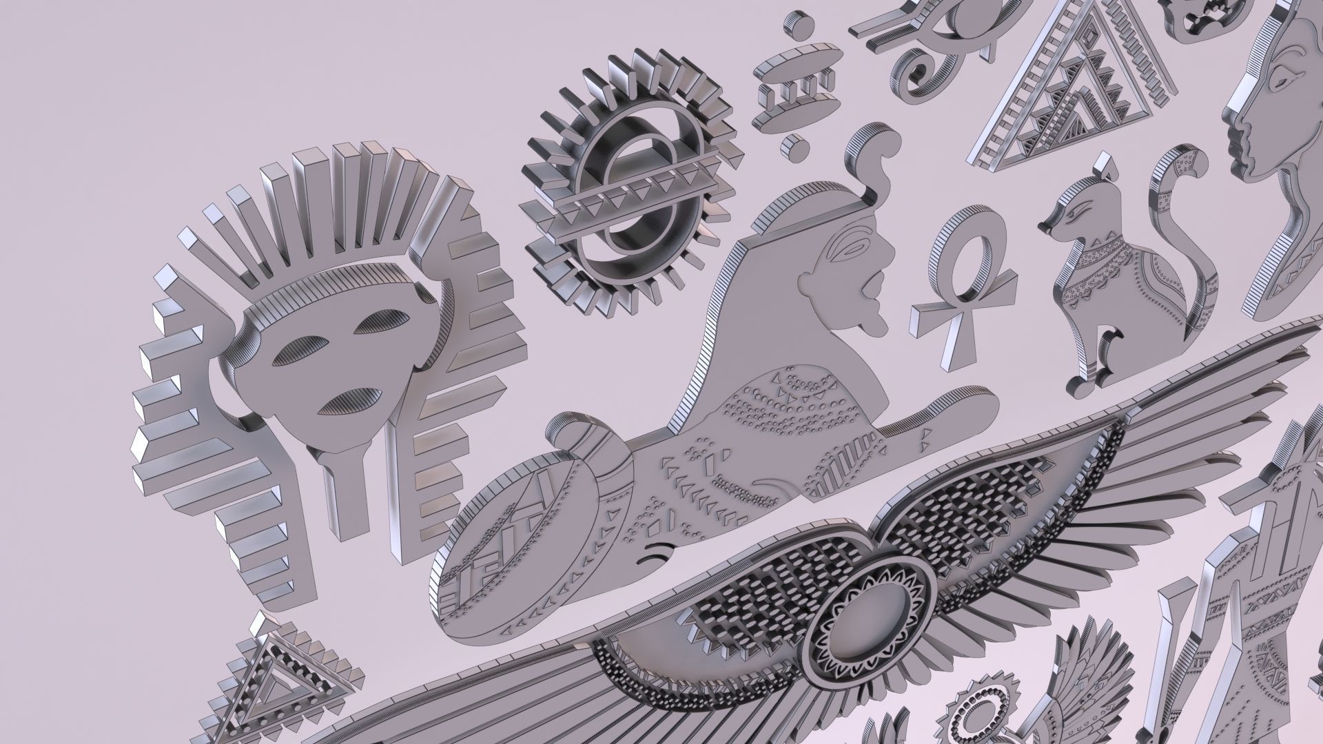 Egyptian Symbols - 052 Low-poly 3D model_17