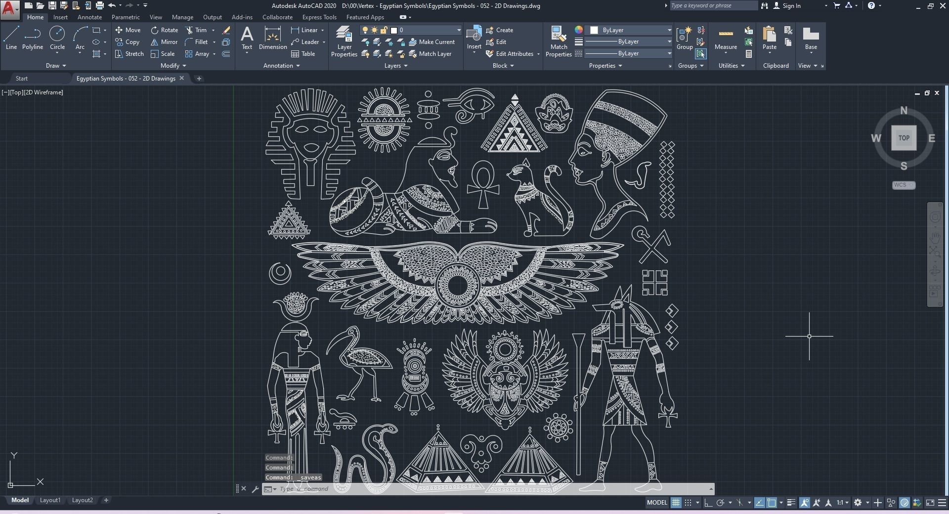 Egyptian Symbols - 052 Low-poly 3D model_21