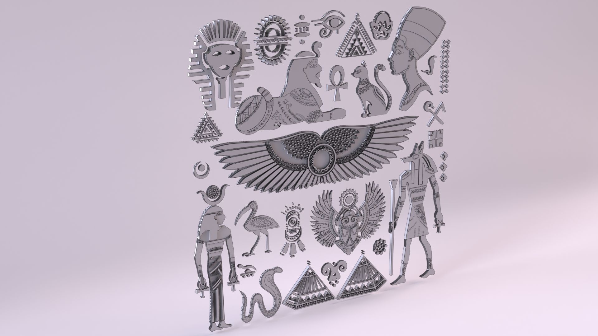 Egyptian Symbols - 052 Low-poly 3D model_11