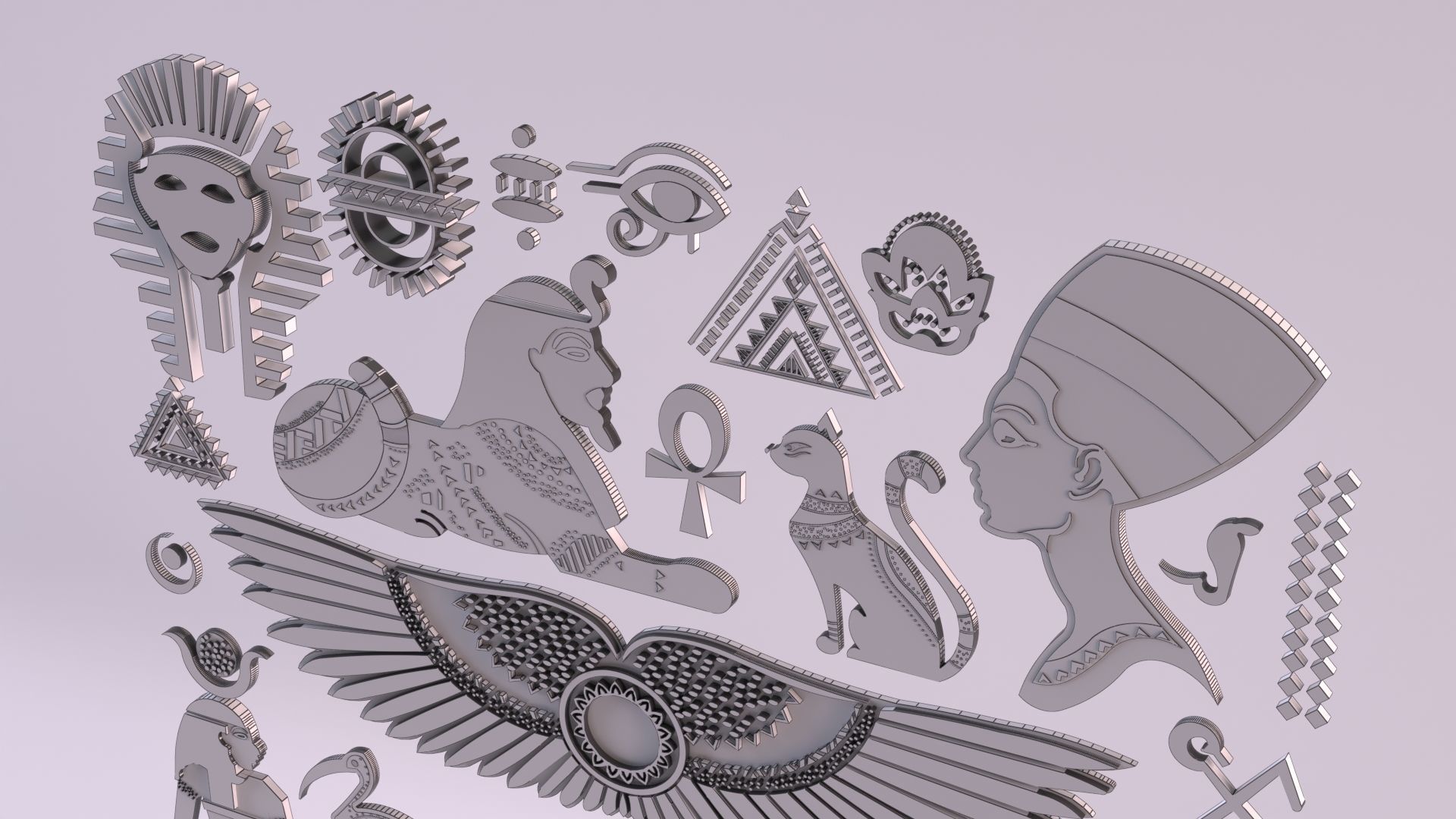 Egyptian Symbols - 052 Low-poly 3D model_19