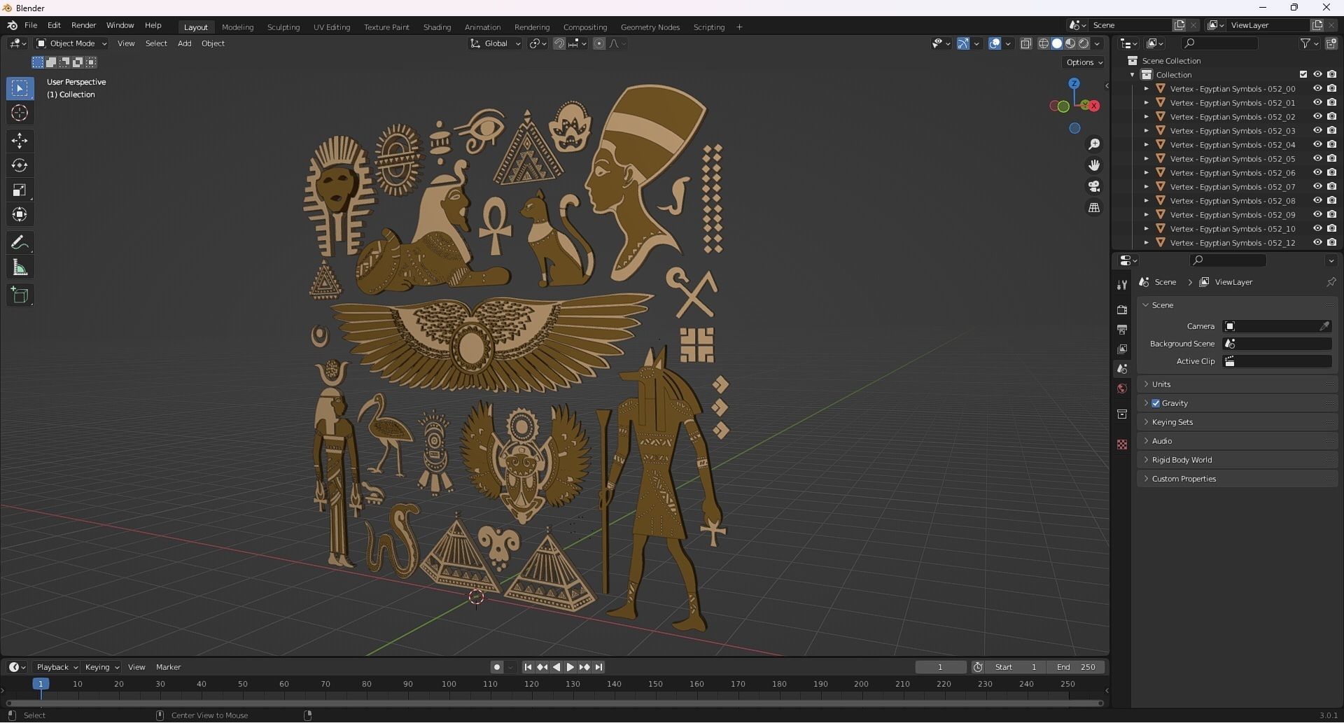 Egyptian Symbols - 052 Low-poly 3D model_27