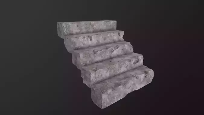 Stone Stairs 3D Model
