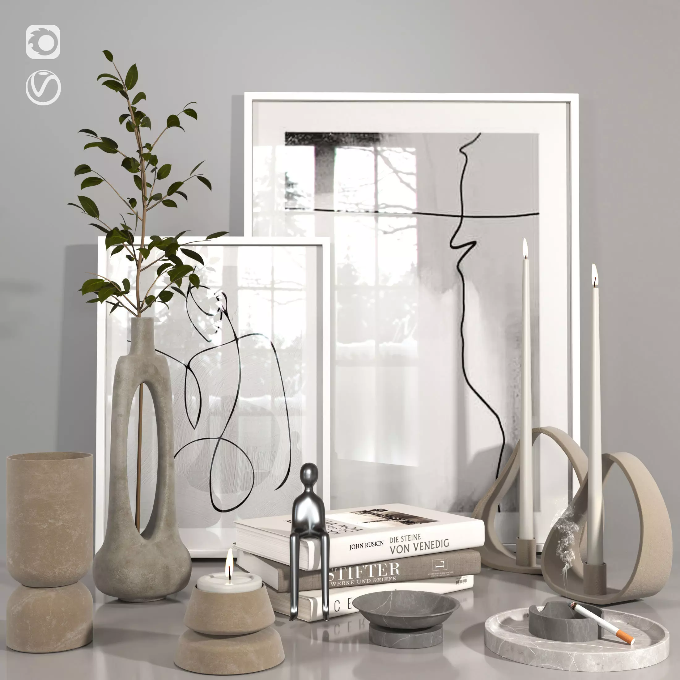  Decorative set 001 3D model_0