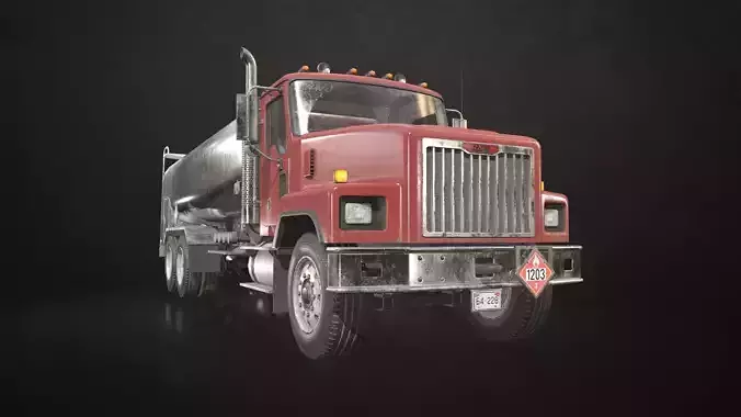 Classic Fuel Truck Low-poly 3D model