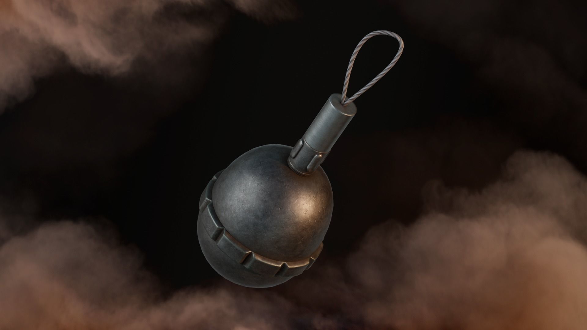 Grenade WW1 German Egg Grenade 1917 Game-Ready Low-poly 3D model_2