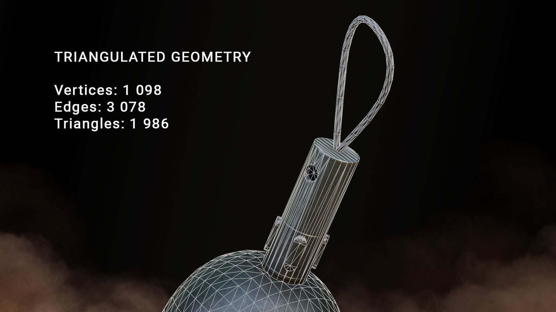 Grenade WW1 German Egg Grenade 1917 Game-Ready Low-poly 3D model_7