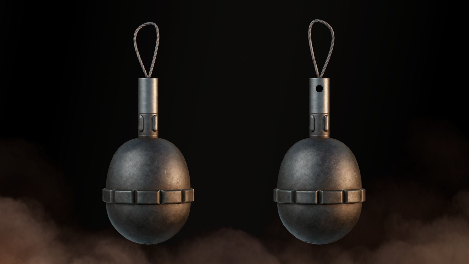 Grenade WW1 German Egg Grenade 1917 Game-Ready Low-poly 3D model_3