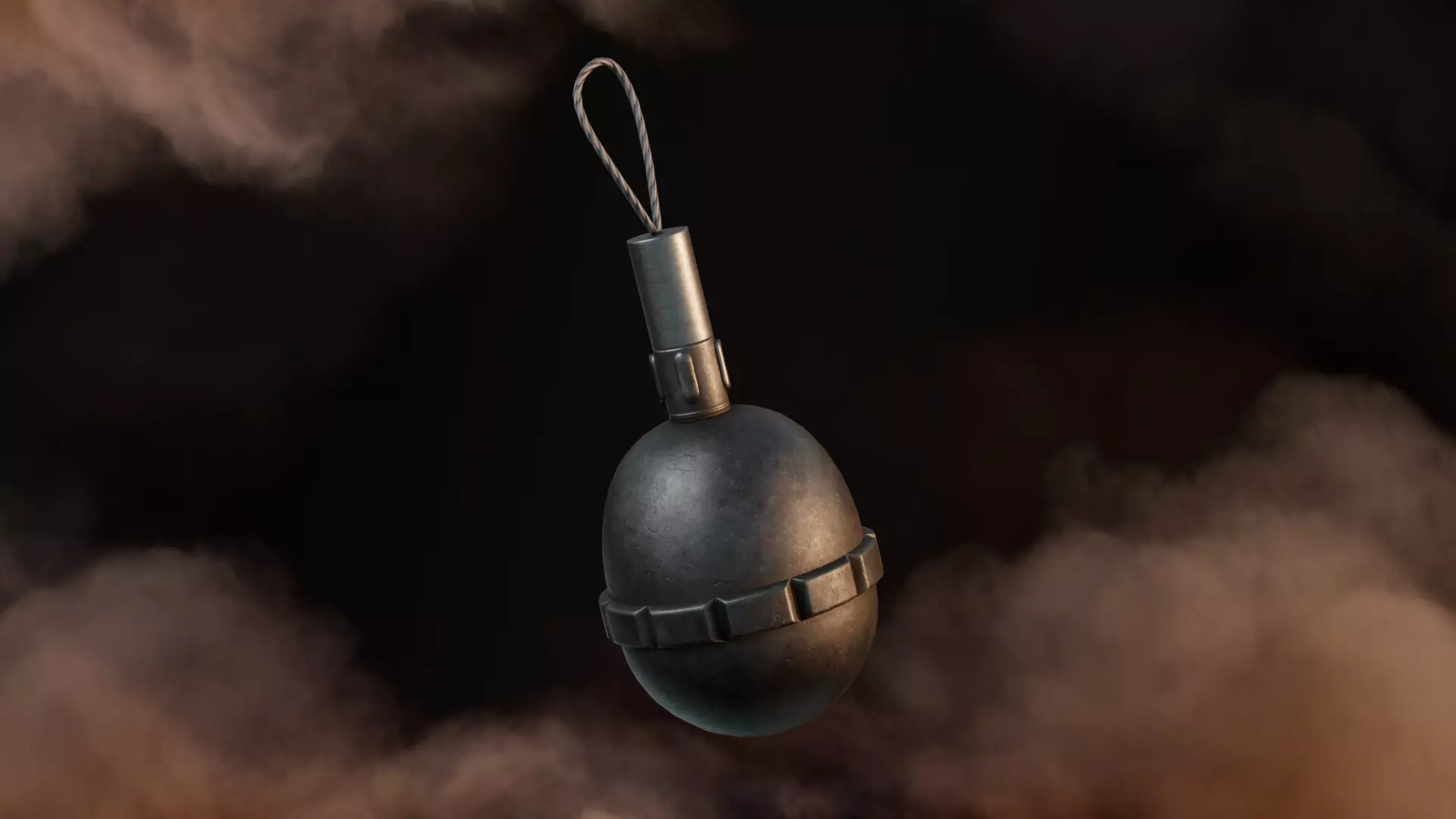 Grenade WW1 German Egg Grenade 1917 Game-Ready Low-poly 3D model_0