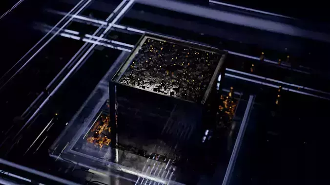 animated cpu shot in blender 3D model