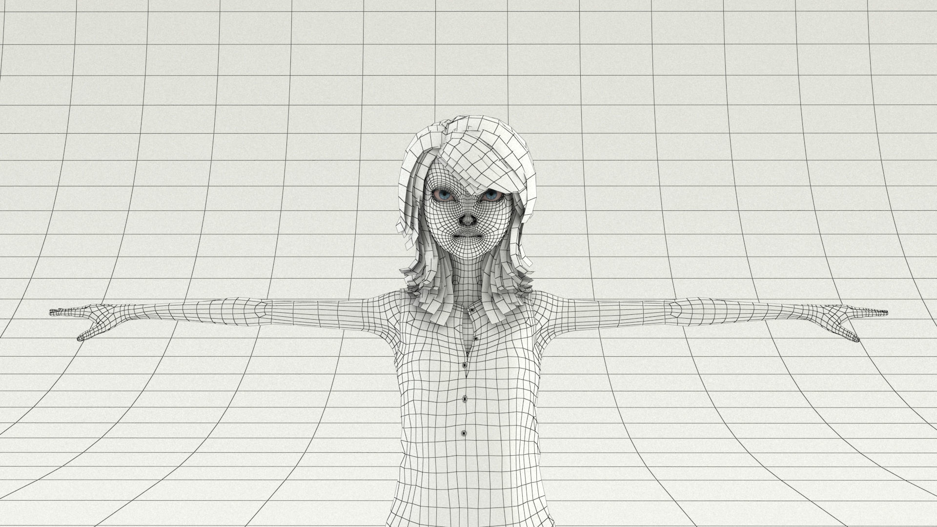 laos Toon Female Teen Low-poly 3D model_17