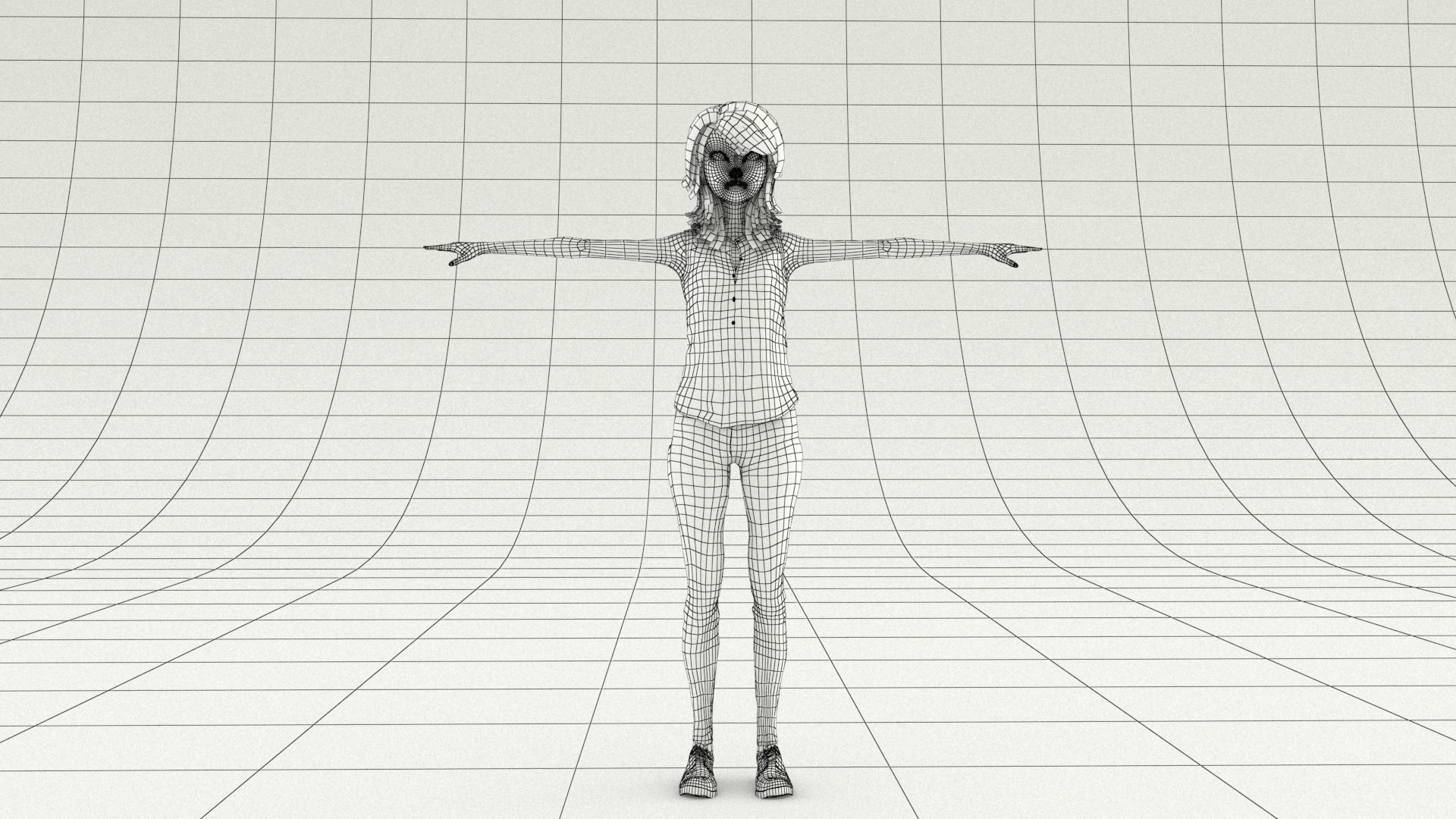 laos Toon Female Teen Low-poly 3D model_14