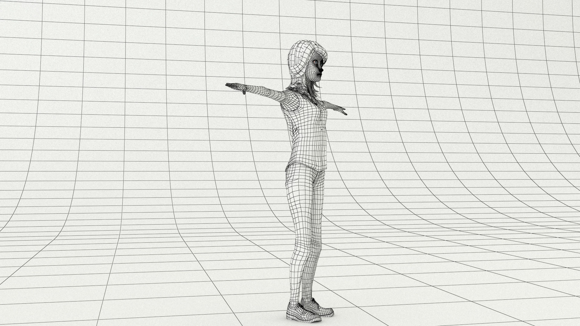 laos Toon Female Teen Low-poly 3D model_15