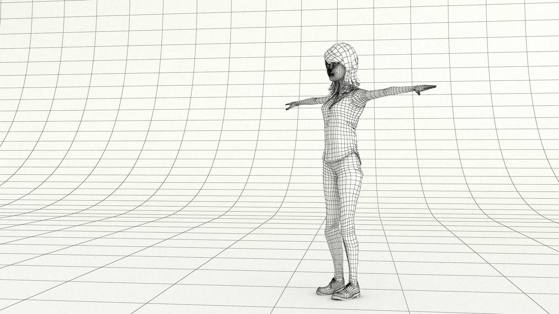 laos Toon Female Teen Low-poly 3D model_16