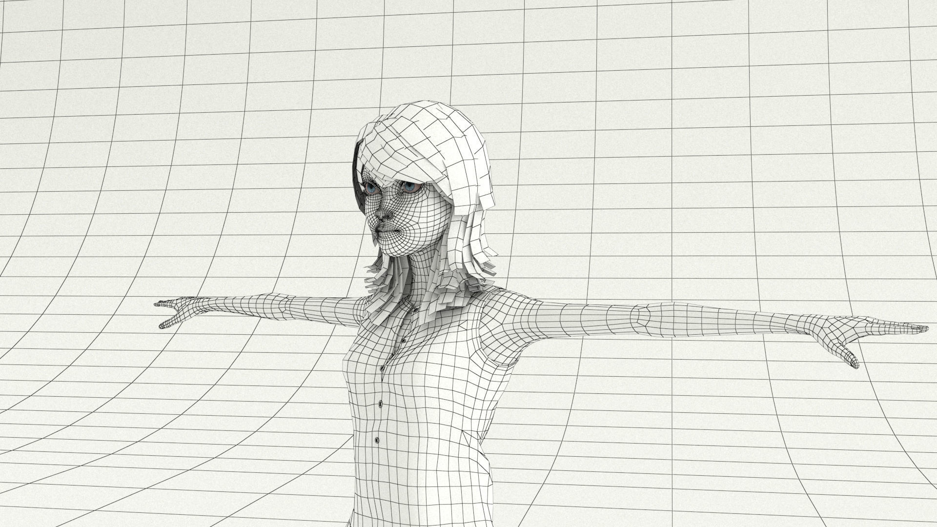 laos Toon Female Teen Low-poly 3D model_19