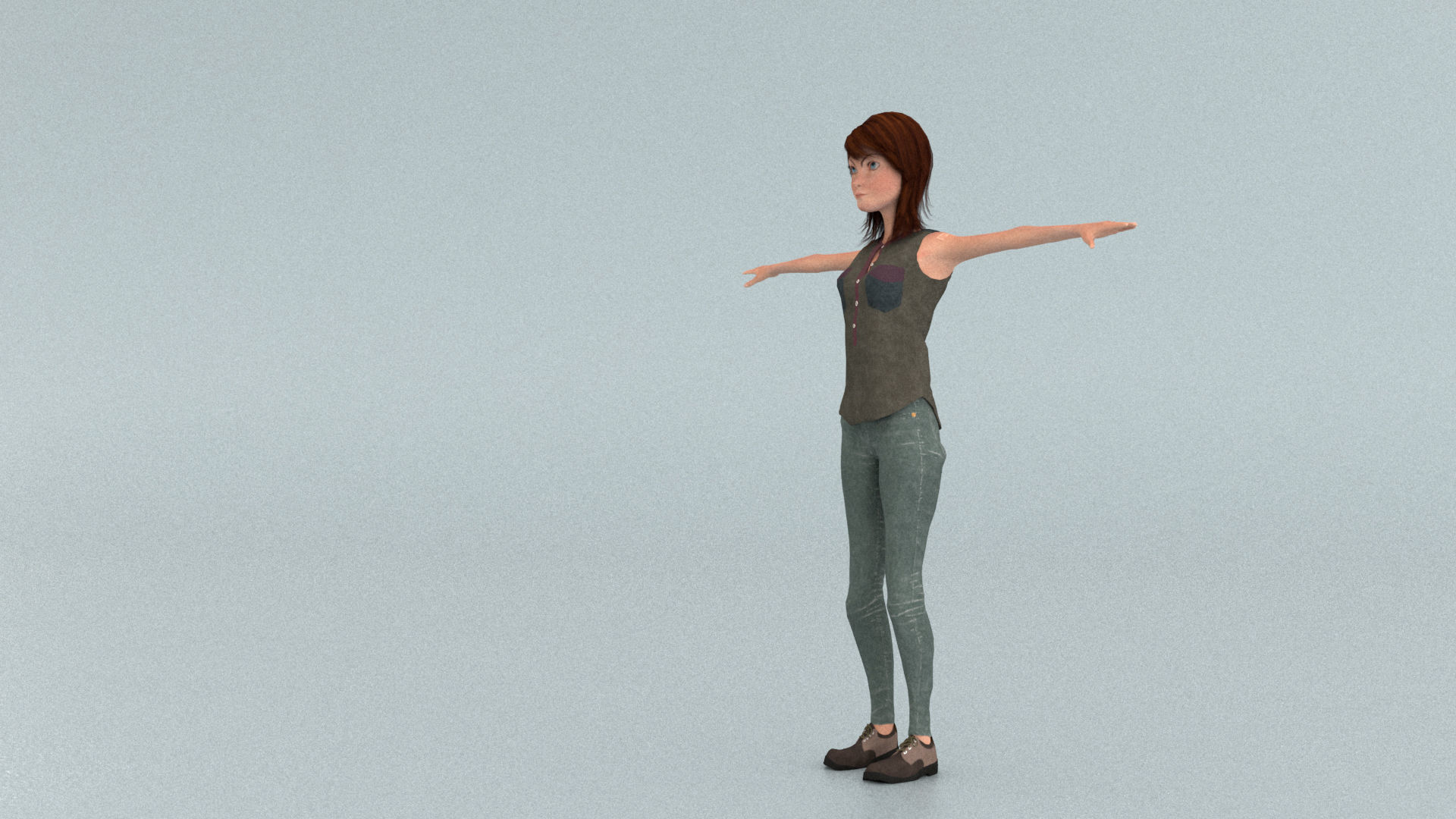 laos Toon Female Teen Low-poly 3D model_4